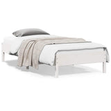Bed Frame White Solid Pine Wood Single Minimalistic Bed Frame 842707