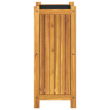 Garden Planter with Liner 31x31x75 cm Solid Wood Acacia 366432