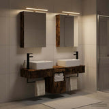 Bathroom Cabinet Set 5 pcs Smoked Oak Engineered Wood 3406315