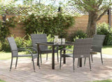 Garden Dining Set 5 pcs Grey Powder-Coated Steel 3379409
