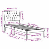 Bed Frame with Upholstered Headboard White 80 x 200 cm 878853