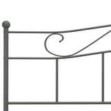284535 Bed Frame without Mattress Grey Metal 180x200 cm Super King