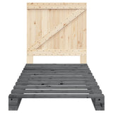 Bed Frame without Mattress Grey 90x200 cm Solid Wood Pine 3281562