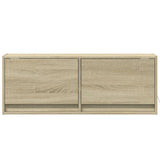 TV Wall Cabinet with LED Lights Sonoma Oak 100x31x35 cm 852364