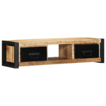 ZNTS TV Cabinet 100x30x25 cm Solid Rough Wood Mango 4013597