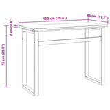 Desk Natural Solid Teak Wood 100 x 45 x 75cm 42026899