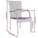 Garden Dining Set Brown PE Rattan, Powder-Coated Steel Medium 3098027