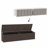 Garden Storage Box Brown 220x50x58 cm Poly Rattan 4104075