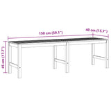 Bench Teak Solid Teak Wood 150 cm long Durable Garden Bench 316627