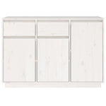 ZNTS Sideboard White 110x34x75 cm Solid Wood Pine 814330