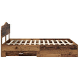 Bed Frame with Headboard Old Wood 140 x 190 cm Engineered Wood 3413200