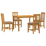 Dining Set 5 pcs Grey Solid Oak Wood 3430235