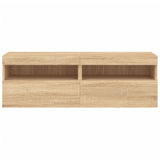 TV Wall Cabinets with LED Lights 2 pcs Sonoma Oak 60x30x40 cm 837188