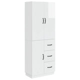 Cabinet Set 2 pcs High Gloss White Engineered Wood 3416821