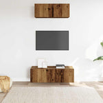 ZNTS 2 Piece TV Cabinet Set Wall-mounted Old Wood Engineered Wood 3329005