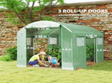 9.8 x 6.6ft Walk-In Polytunnel Greenhouse - Green T3398P322071