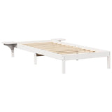 Bed Frame White 90 x 190 cm Solid Pine Wood 873212