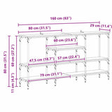 Console Table Old wood 160 x 29 x 80 cm Engineered wood 883556