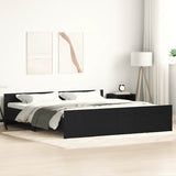 Bed Frame without Mattress Black Oak 180x200 cm Engineered Wood 3329322