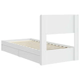 Bed Frame with Storage and Headboard White 90 x 200 cm 3414413