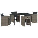 Garden Dining Set 5 pcs Grey Poly Rattan 3380694