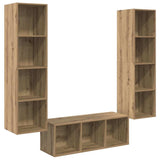 TV Cabinet Set Wall-mounted 3 pcs Artisan oak Engineered Wood 3393341