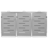 Triple Wheelie Bin Shed 207x77.5x115 cm Stainless Steel 149560