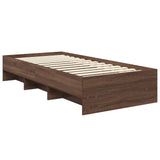 Bed Frame with Headboard Brown Oak 90 x 200 cm Engineered Wood 3408899