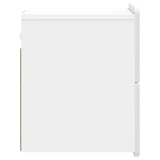 Wall-Mounted Bedside Cabinet with Drawer 2 pcs High Gloss White 898304