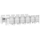 Garden Dining Set 13 pcs White Polt rattan 3378785