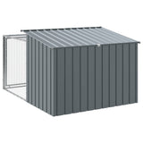 Dog House with Run Anthracite 153x194x110 cm Galvanised Steel 3214222