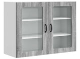 Wall Glass Cabinet PORTO Grey Sonoma 80 x 31 x 80 cm 885421
