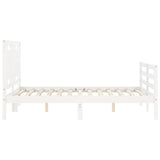 Bed Frame without Mattress White Small Double Solid Wood 3194022