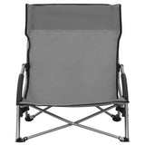 Folding Chairs 2 pcs Grey Fabric 312491