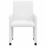Dining Chairs with Wheels 2 pcs White 57 x 66 x 94 cm 42017824