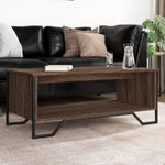 ZNTS Coffee Table Brown Oak 100x51x40 cm Engineered Wood 848483