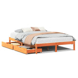 Bed Frame without Mattress Wax Brown 140x200 cm Solid Wood Pine 3301454