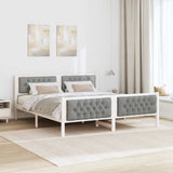 Bed Frame Light Grey 180 x 200 cm Solid Pine Wood 3394277