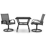 ZNTS 3 Piece Garden Dining Set Textilene and Steel 3060281