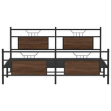 Metal Bed Frame without Mattress Brown Oak 160x200 cm 3325102