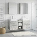 Bathroom Furniture Set 5 pcs Concrete Grey 3406810