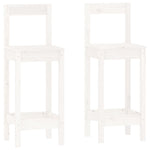 3 Piece Bar Set White Solid Wood Pine 3124733
