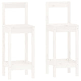 3 Piece Bar Set White Solid Wood Pine 3124733