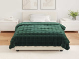 Anti-Slip Faux Rabbit Fur Blanket Olite 4 pcs Dark Green 42021821