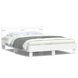 Bed Frame with LED without Mattress White 140x190 cm 3207560