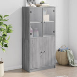 Highboard with Doors Grey Sonoma 68x37x142 cm Engineered Wood 3295869