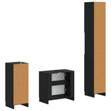 3 Piece Bathroom Cabinet Set UTRECHT Engineered Wood 3417892