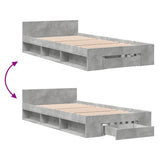 Bed Frame with Drawer without Mattress Concrete Grey 90x190 cm Single 3280786