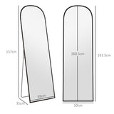 162cm Aluminium Frame Standing Mirror - Black T3398P344868