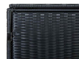Double Wheelie Bin Shed Poly Rattan Black 148x80x111 cm 43887